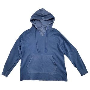 Aerie Oversized Blue Hoodie Sweatshirt Casual Comfort Size S Oversize Distressed